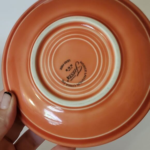 Fiestaware Small 6 Oz mug and matching saucer Set of 2 **one small chip - Picture 6 of 10